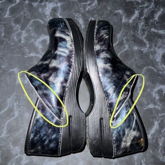 Dansko Professional Clogs Blue/Black Swirl Marble Leather Women’s Size 10.5-11 - Picture 5 of 6